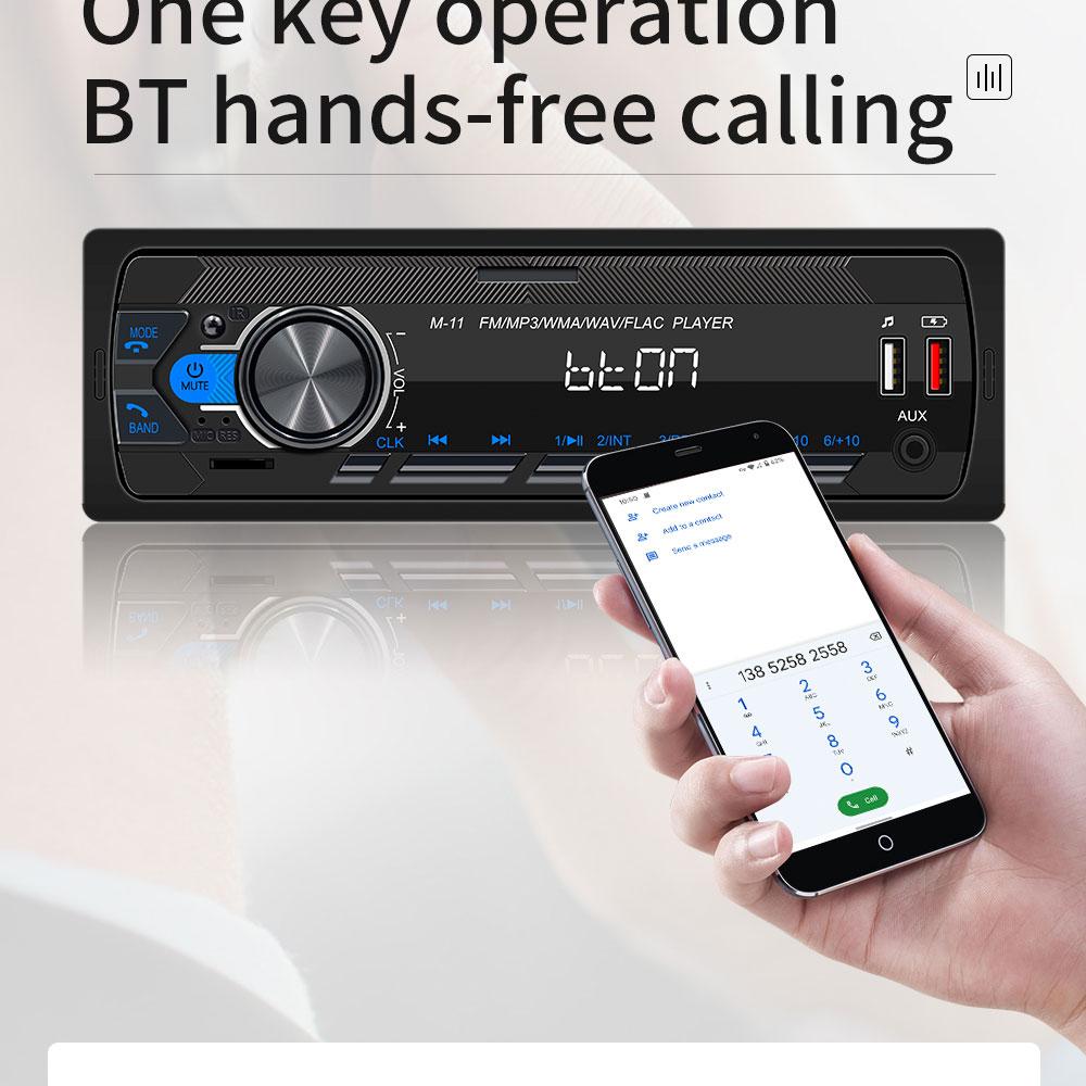 Новая автомагнитола Bluetooth 1DIN MP3-плеер FM AUX TF Радио Стерео Функция поиска автомобиля через мобильное приложение и голосовой помощник 12В Bluetooth Громкая связь