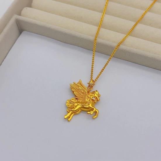 Кулон-ожерелье Пегас Золотистый Цвет Крылатый Конь Мифологический Символ Силы Свободы Летающая Лошадь Украшение Подарок для Женщин Мужчин
