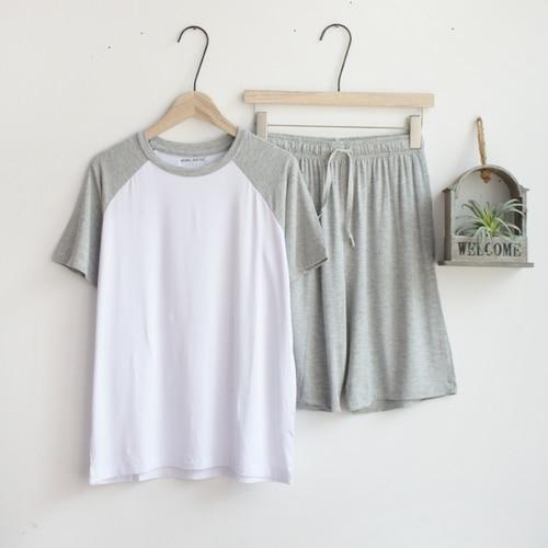 Модальная летняя пижама для мужчин, тонкие свободные шорты с коротким рукавом, можно носить на улице, спортивный костюм для дома, мужская одежда для сна