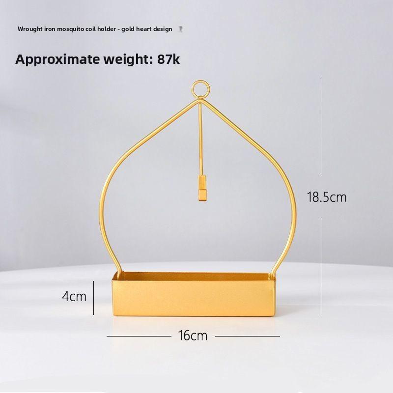 Household Bedroom Tray-shaped Incense Burner with Ash Tray and Stand - Creative and Simple Design, Made of Iron, for Hanging Mosquito Repellent Rack