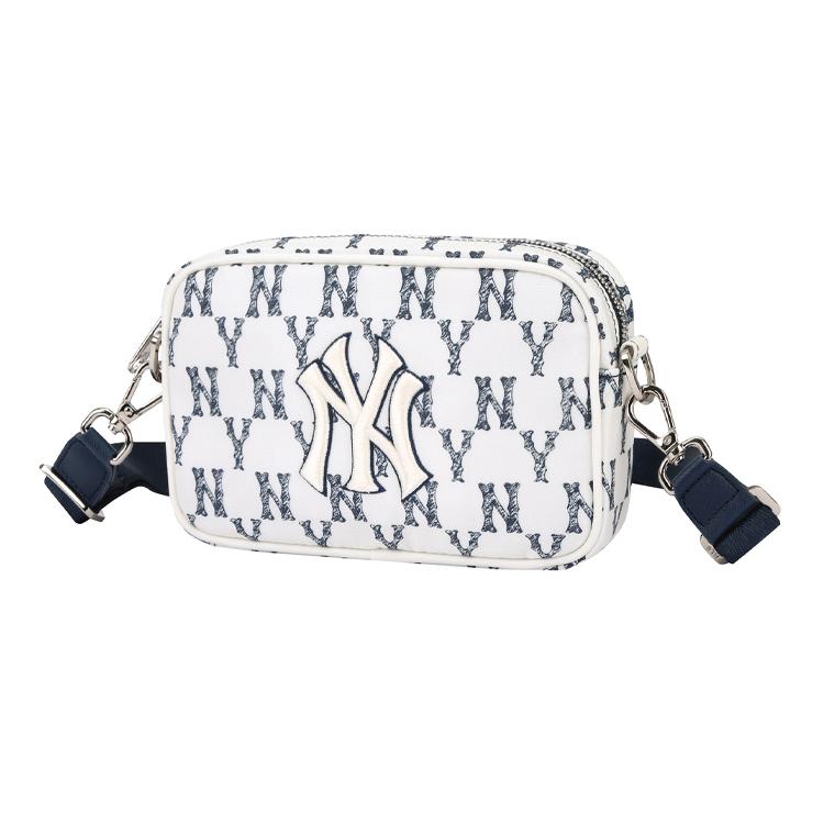 Новая коллекция MLB Monogram Нейлоновая сумка для камеры, поясная сумка, сумка через плечо, наплечная сумка Унисекс Синий Белый 32BGDR111-50N