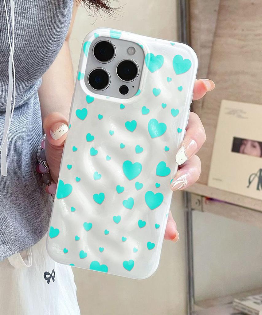 Чехол с сердечками в горошек Для IPhone 17 Air 16 15 14 13 12 11 Pro Max Чехол-бампер Для IPhone 16 15 14 Plus Чехол Funda Coque