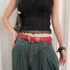 PU Leather Metal Buckle Waist Belt Luxury Dress Jeans Belt Ins Women's Belt  Streetwear