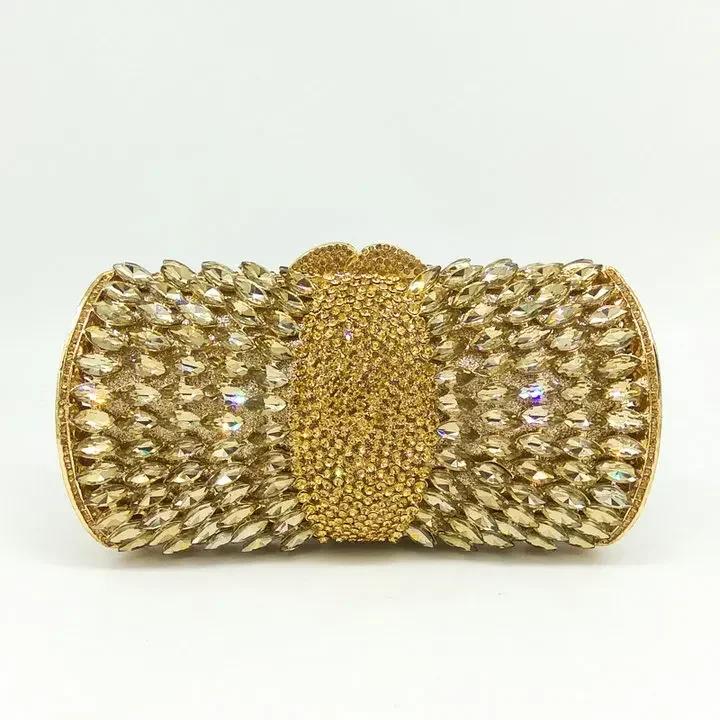 Boutique De FGG Горячий розовый хрустальный вечерний клатч для женщин, Формальный фуксия со стразами, Свадебный клатч для невесты