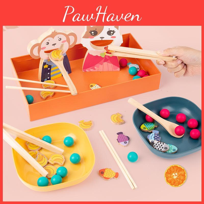 Игра Дошкольная Игрушка для Кормления из Дерева Когнитивные Навыки Взаимодействие