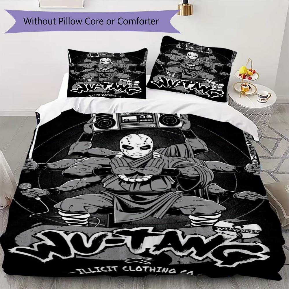 WU TANG Pattern Bedding uilt Set uilt Cover Pillowcase Home Decoration Birthday Gift (1 * duvet cover + 2 * pillowcase without core)102