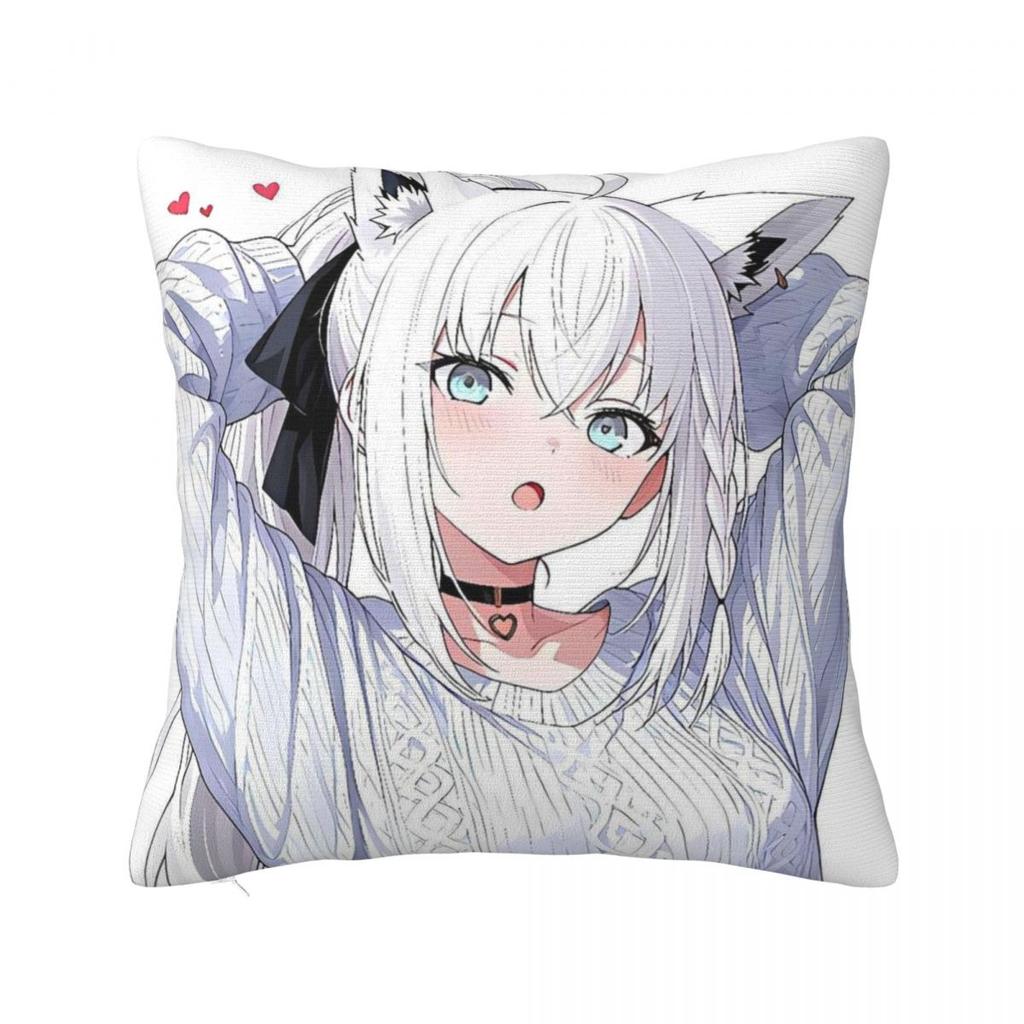 Pillow Cover Anime Ookami Mio Japan Graphic Cushion Cover Cute Funny Pillow Case For Chair Sofa Home Decoration Pillowcases