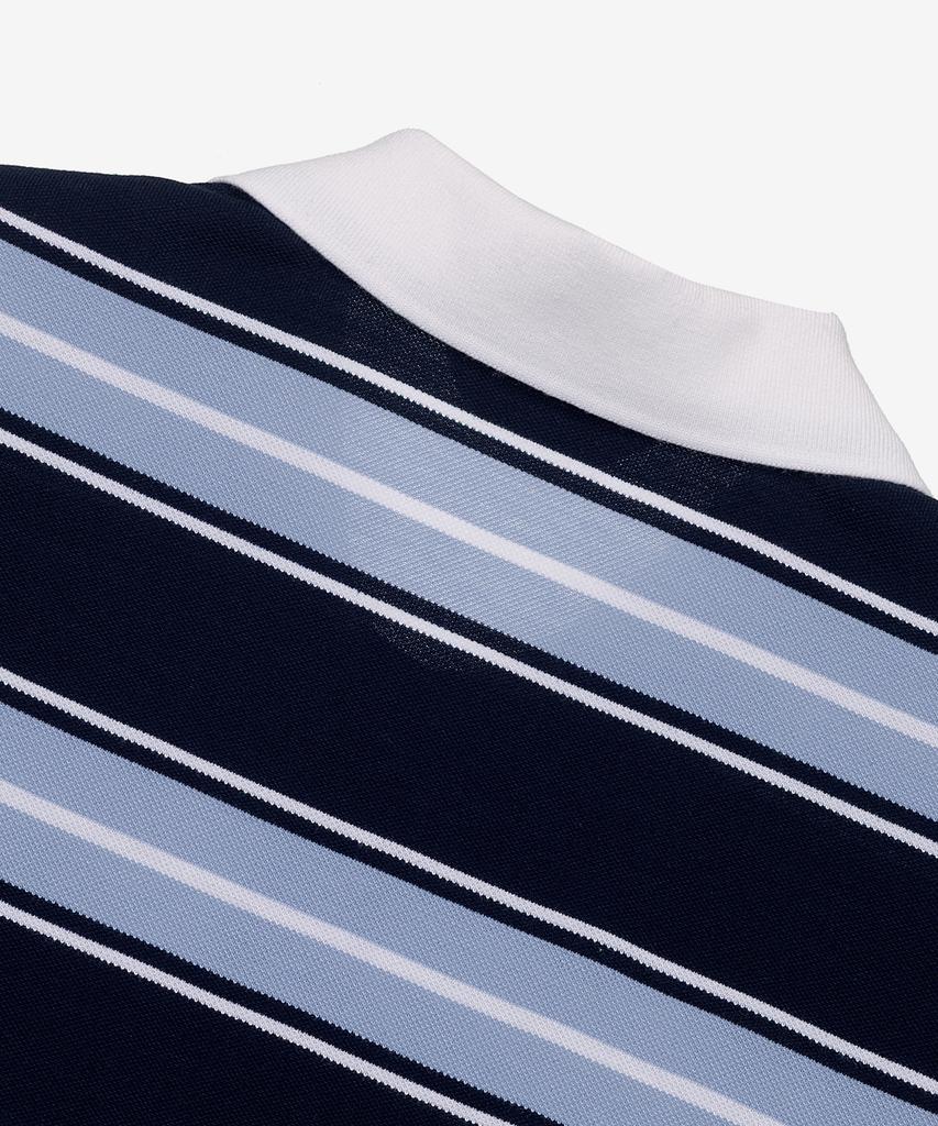 MINDBRIDGE Multi-Stripe Semi-Overfit Collared T-Shirt