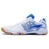 Мужские низкие дышащие кроссовки для настольного тенниса Li Ning, износостойкие, нескользящие, белые с синим, APPT009-1