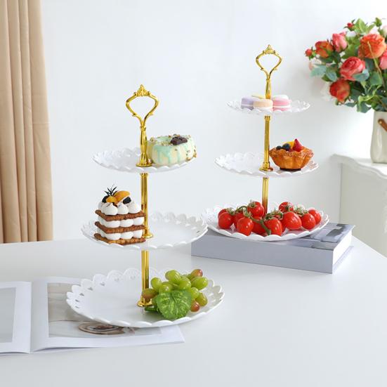 Cupcake Stand Holder Dessert Table Display Rack 2/3-Tier Snack Serving Tray for Tea Party Wedding Baby Shower