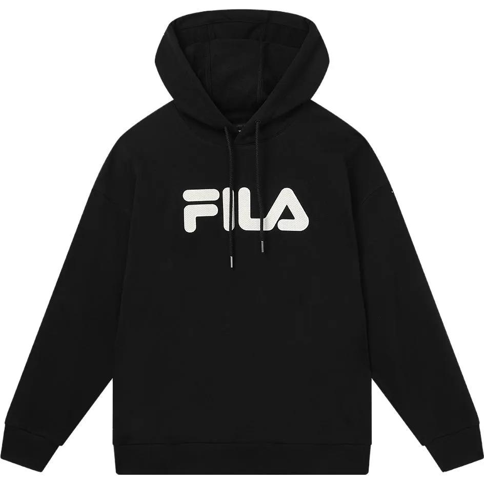 FILA Sweatshirts Unisex Black Hooded Moderate Regular (Unisex) Sweatshirts F51U338298FBK