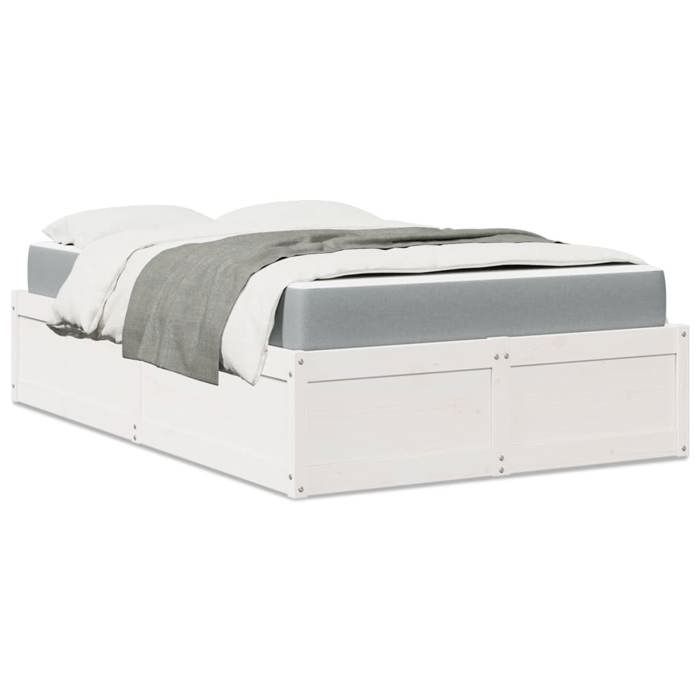 Maison Exclusive - Lit avec matelas blanc 140x190 cm bois massif de pin