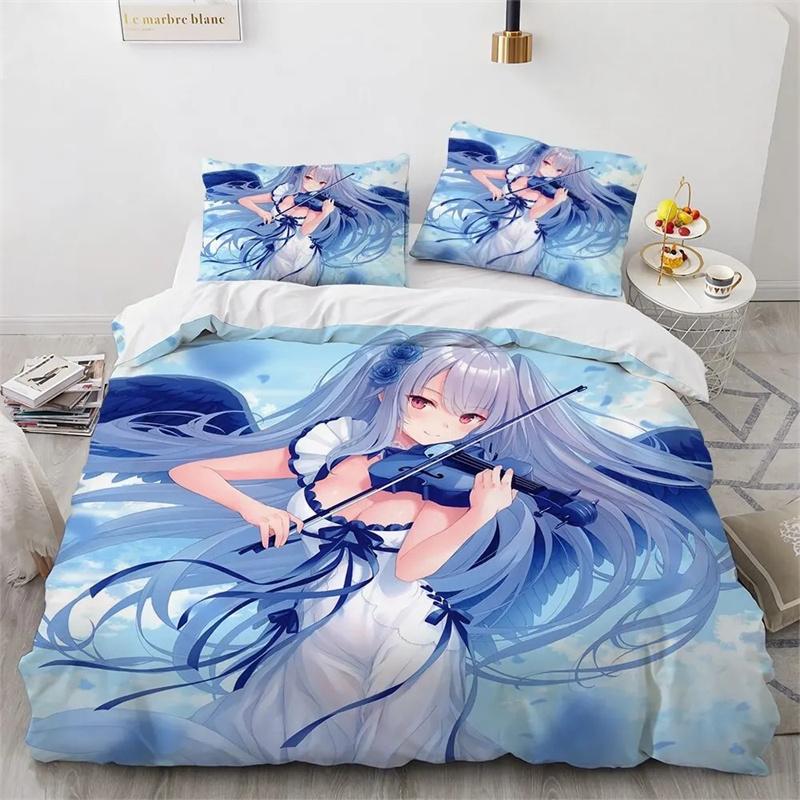 3D-принт Kawaii Anime sexy Girl Комплект постельного белья для мальчиков и девочек Twin Queen King Size Пододеяльник Наволочка Кровать для мальчиков Подростков Взрослых 2/3 шт.
