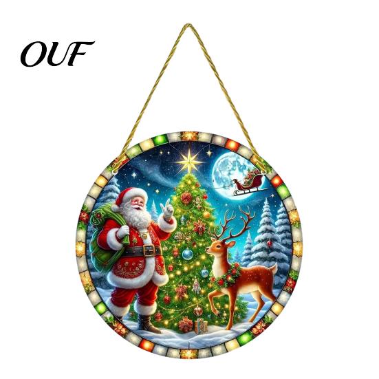 Acrylic Hanging Decorations Christmas Tree Ornaments, Festive Pendants with Lanyard for Ornaments Holiday Party Home Decoration, Indoor Scene