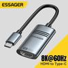 Адаптер Essager HDMI на USB Type-C для MacBook Pro Air iPad Samsung Galaxy 8K@60Hz 4K@120Hz/144Hz HD TV Кабельный конвертер