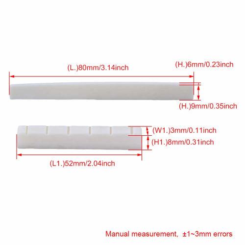 Yibuy White Cow Bone Bridge Saddle and Nut for 6-String Classical Guitars DJ01+DJ02