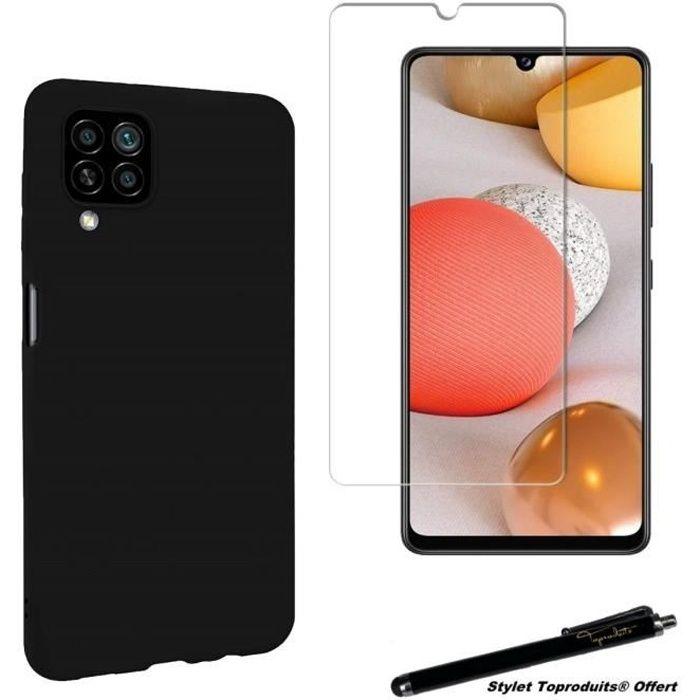 Coque de protection - Toproduits® - Samsung Galaxy A12 - Noir - Verre trempé - Souple