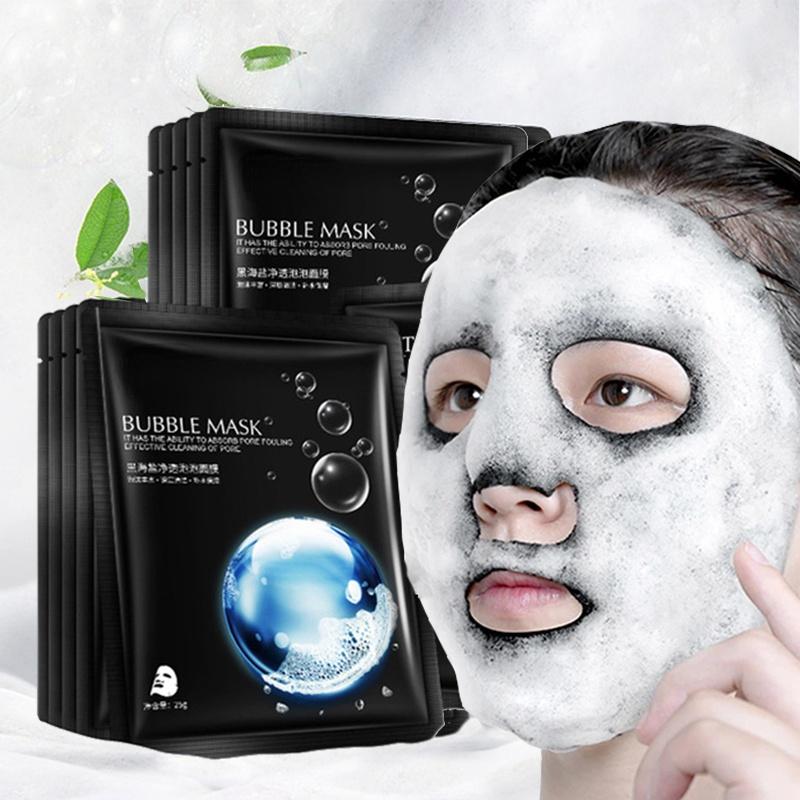 1pc Black Sea Salt Pure Moisturizing Bubble Facial Mask Deep Cleansing Oil Control Skin Rejuvenation