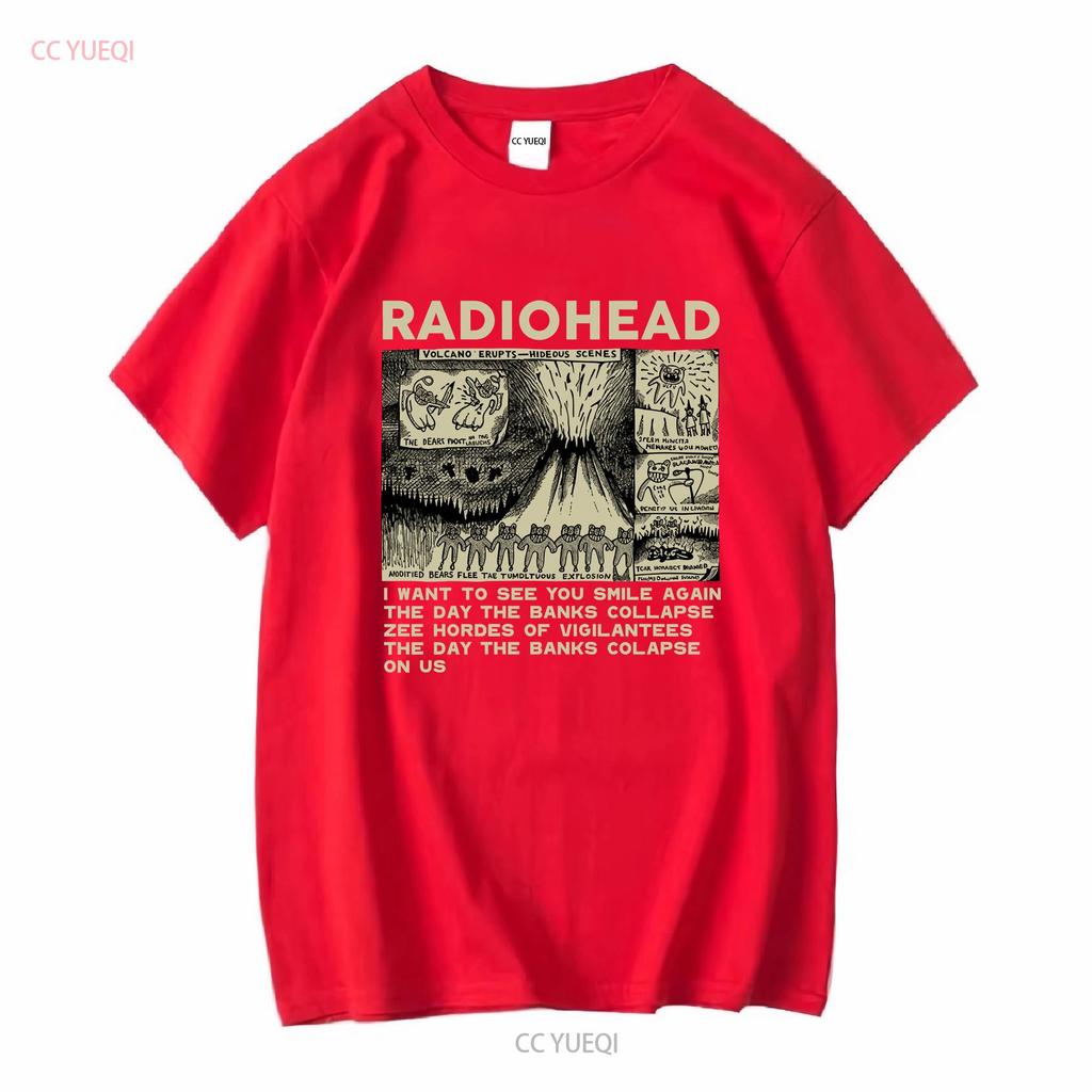 Radiohead We Escape Хлопок 100% Лесной Зеленый Футболка NH14426 винтажная Стираная Повседневная Дышащий Верх Для Повседневной Носки Эластичная