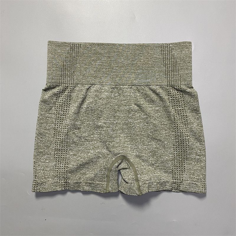 American Style Women's High-Waisted Seamless Elastic Tight-Fitting Quick-Dry Breathable Sports Fitness Running Yoga Shorts Three-Quarter Length Shorts