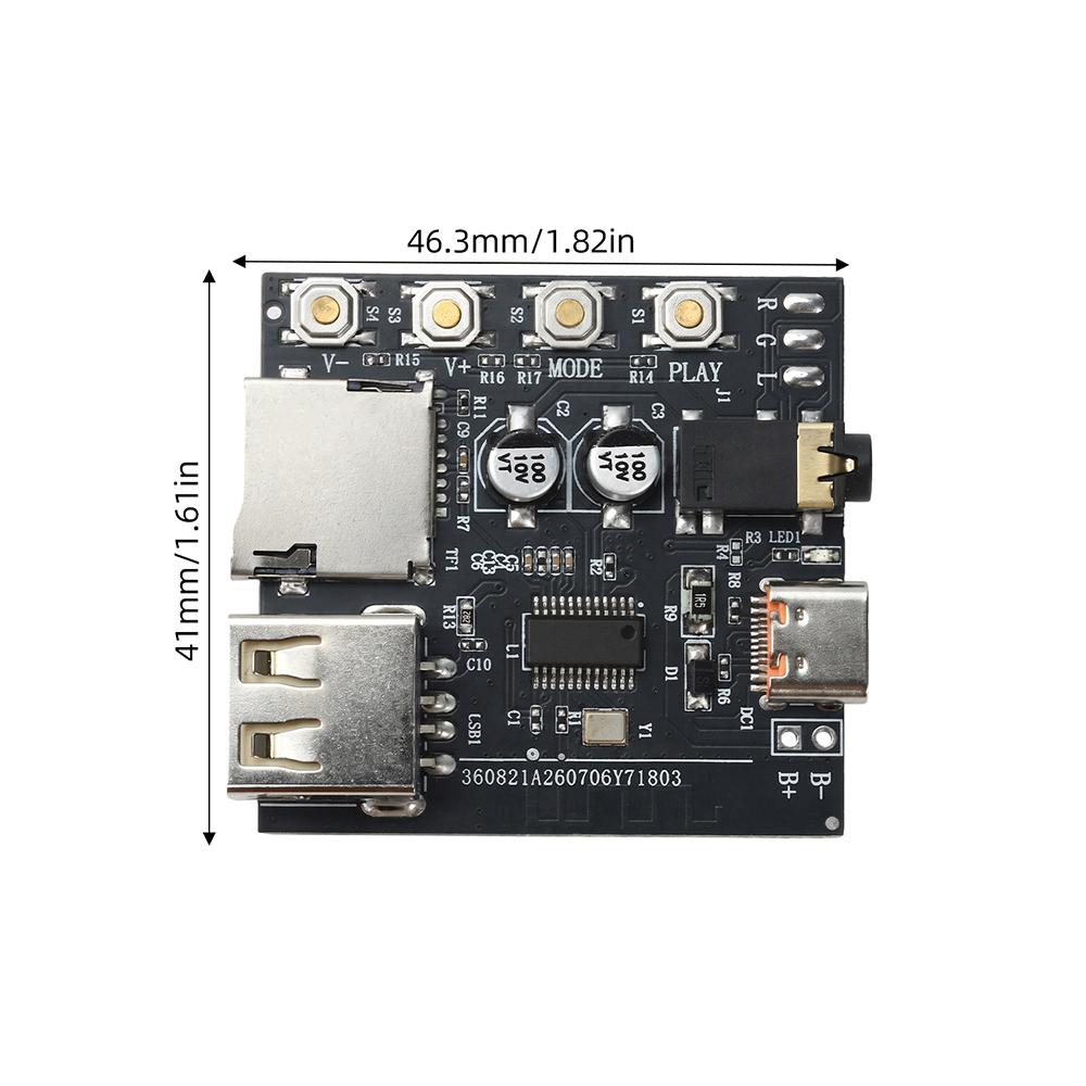 Bluetooth 6.0 MP3 Audio Decoding Board With Type-C Interface For Lossless Audio Playback And USB TF Player Support
