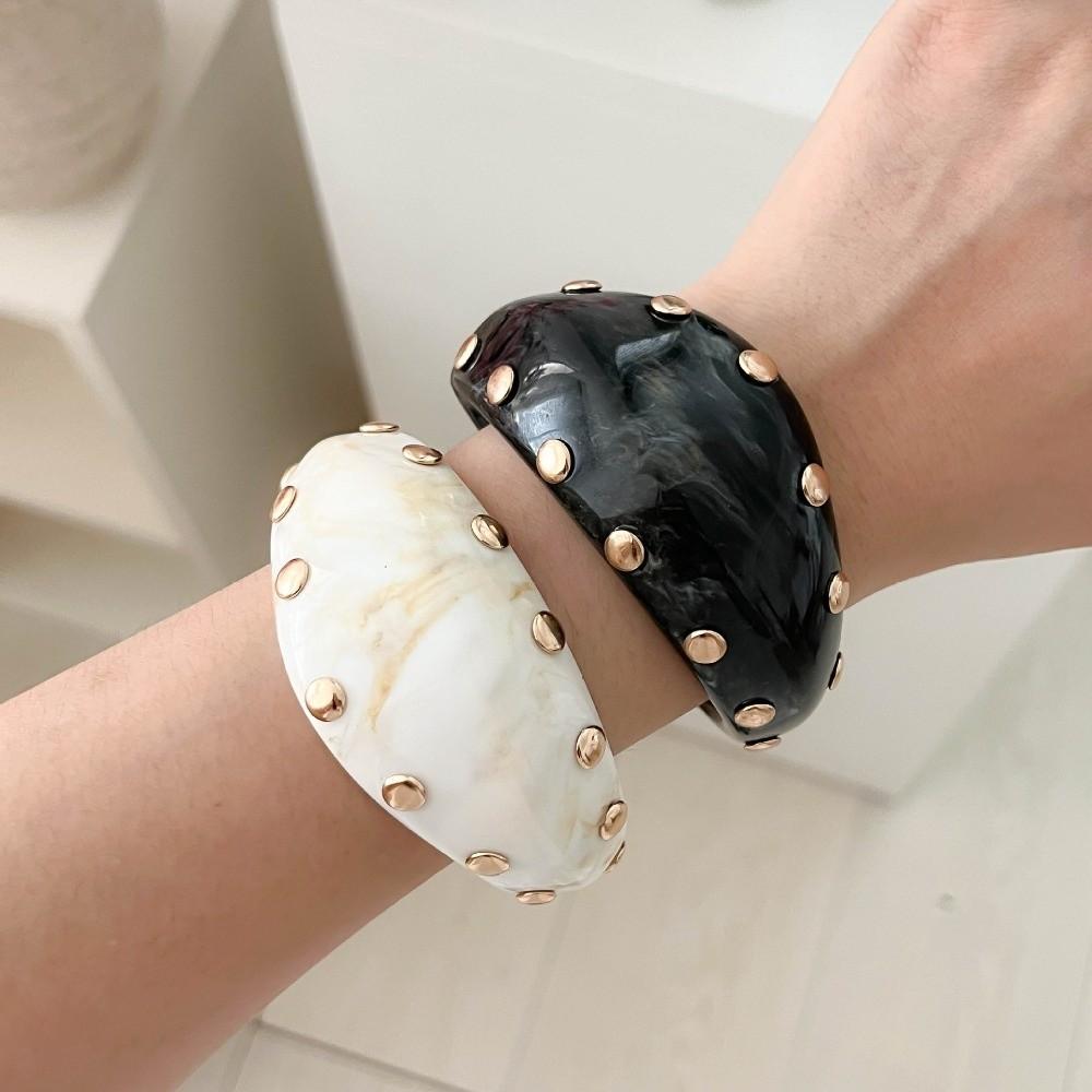 Marbling Wide Cuff Bracelet Irregular Chunky Bangle Vintage Resin Cuff Bracelet Gifts