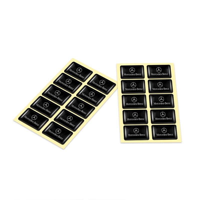 GLC GLB 10Pcs Car Styling 3D Emblem Epoxy Decoration Sticker For Mercedes Benz AMG GLC W205 W203 W206 W220 W211 W212 W201 W210