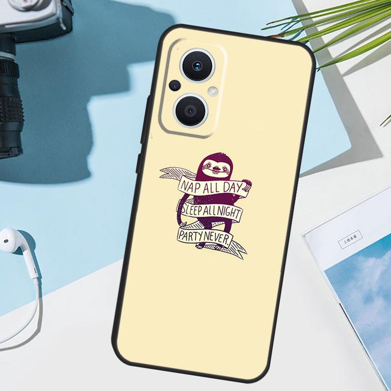 Cute Lovely Cozy Sloth Animal Cover For OPPO Reno 7 8 Lite 10 12 13 14 Pro 11 F 12F 13F 14F OPPO Find X8 X5 X6 X9 Pro Case
