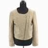 Araara Genuine Leather Lambskin Riders Jacket 1 S Beige Full Zip No Collar Short Length Zip Pocket(USED)