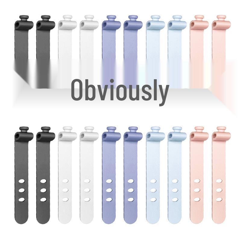 Трехдырочный силиконовый кабельный стяжка-органайзер 73 мм для наушников и силовых кабелей