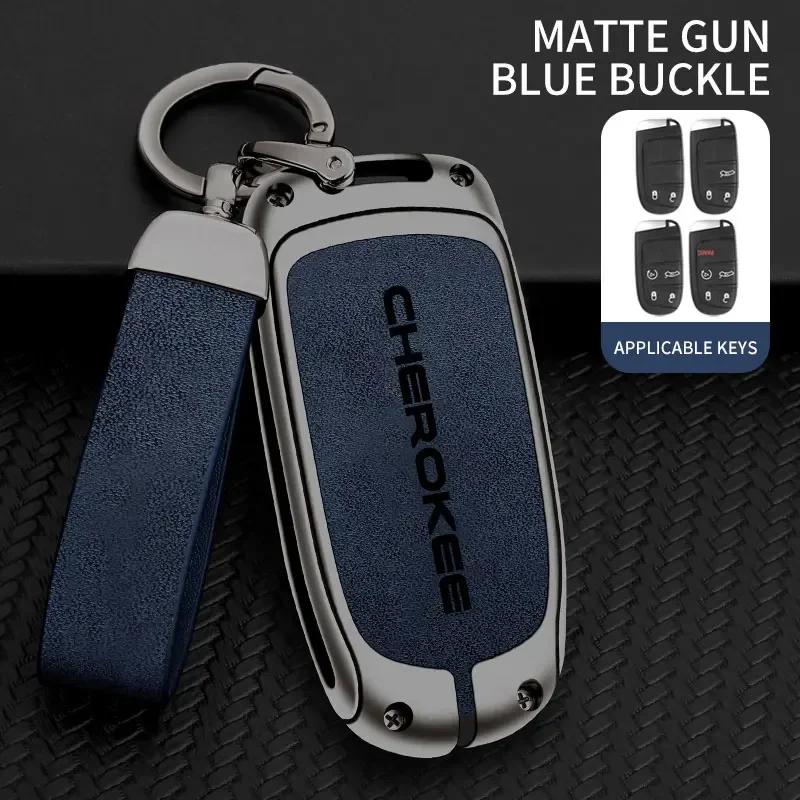 Zinc Alloy Car Key Case Cover Shell Fob For Jeep Cherokee Remote Control Protector For JEEP CHEROKEE Key Cover Auto Accessories AMS1