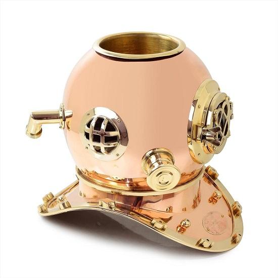 40.64 Cm Ass Scuba Diver Helmet Ice Bucket Mark IV Nautical Wine Chiller Barware Cooler Marine Decor Bottle Holder