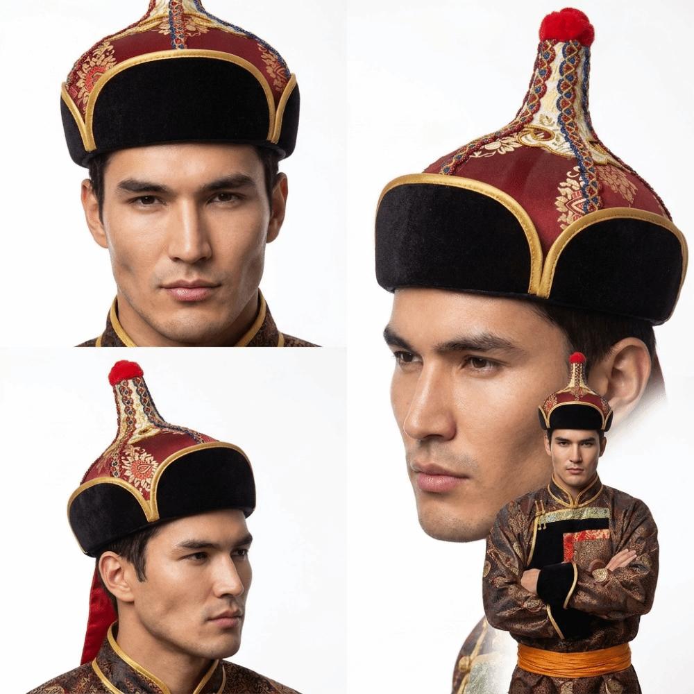 Comfortable Wearing Ethnic Costume Headwear Mongolian Style Hat Folk Dance Performance