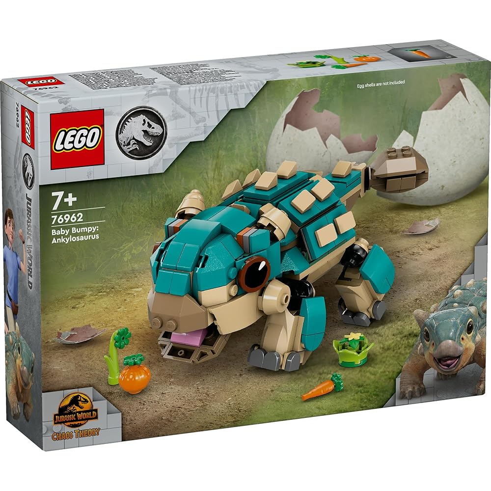 LEGO Jurassic World Ankylosaurus Baby Bumpy Toy Building Blocks for Kids Ages 7-9