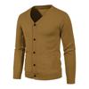 Autumn Men's Knitted Cardigan Thin V Neck Basic Elastic Slim Fit Thin Sweater Solid Color Casual Versatile Coat