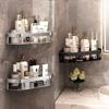 No Punching Required Bathroom Shelf Aluminum Alloy Shampoo Rack Makeup Organizer Shower Shelf Bathroom Accessories Corner Shelf