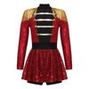 Girls Ringmaster Circus Costume Long Sleeve Tassel Epaulet Shiny Sequins Design Jumpsuit Dress