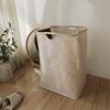 Laundry Basket Cotton Linen Foldable Laundry Hamper Waterproof Organizer Bucket Clothes Toys Large Capacity Home Storage Basket