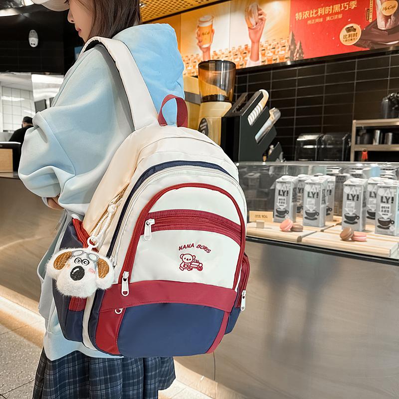 Рюкзак Color Block для женщин в стиле колледжа, школьный рюкзак для учеников младших классов средней школы
