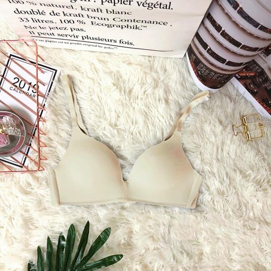 Student Girl Ultra-Thin Solid Color Push Up Bra Seamless Underwear Bralette