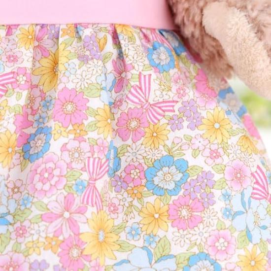 Cushu Cush Duffy Shellie May Plush Dress Up Costume Pink Floral Camisole Dress and Ribbon Set CDS408S 2-Piece