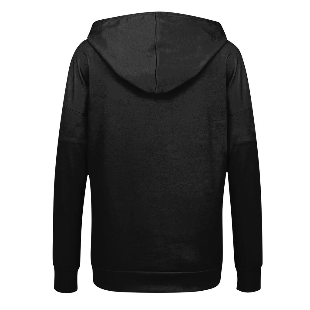 Женские модные повседневные толстовки с длинным рукавом и принтом на молнии, пальто с карманом