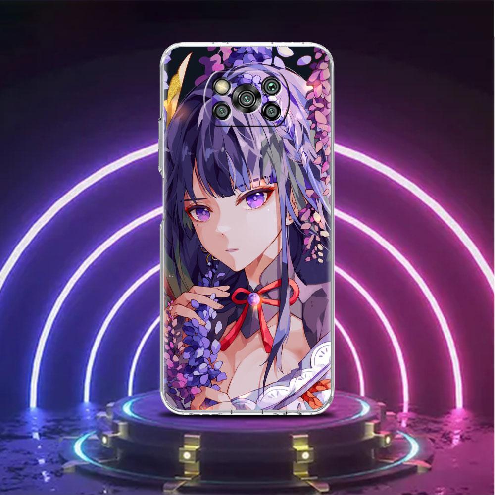 Прозрачный мягкий чехол для Xiaomi Mi Poco X3 NFC M3 F3 12 11 Lite 11T 10T X3 Pro Note 10 9T F1, чехол для телефона Genshin Impact Raiden