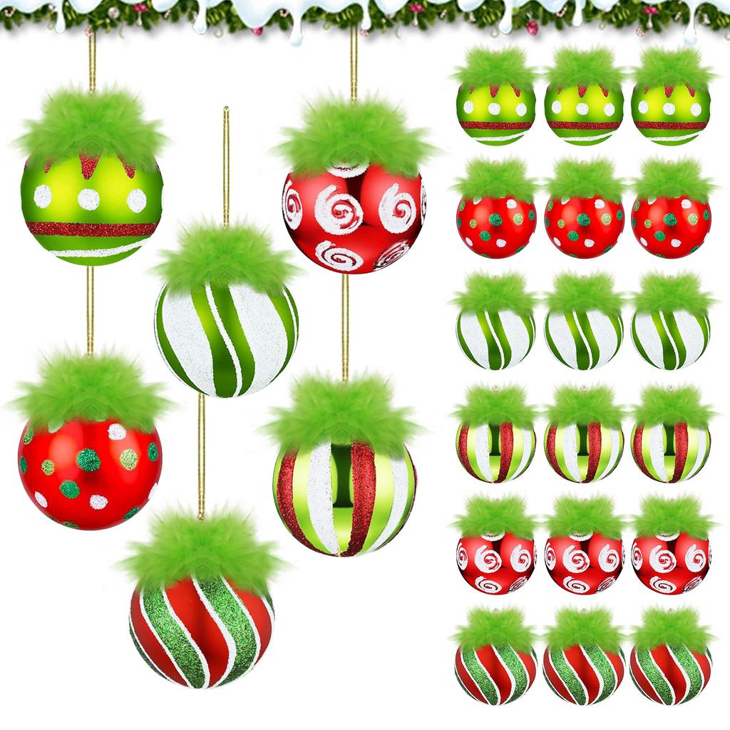 6CM Christmas Ball Set (18 Pieces) - Christmas Scene Decorations, Christmas Tree Balls