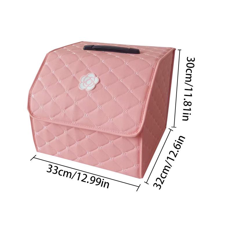 Розовый складной органайзер для багажника автомобиля - Многофункциональный ящик для хранения автоаксессуаров