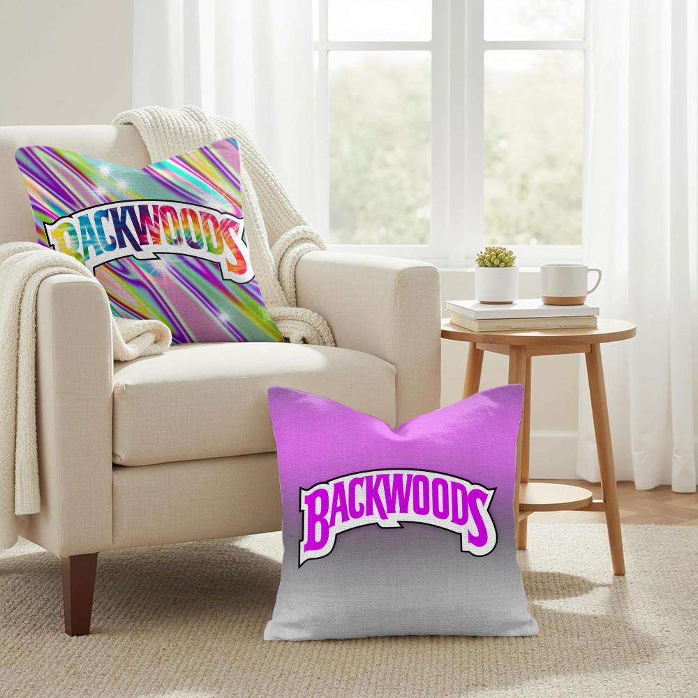 Classic BBackwood Cushion Cover Natural Linen Organic Fabric DoubleSided Printing Couch Pillow Covers Home Decor