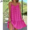 Женская мода лето весна без рукавов U-образный вырез повседневные платья