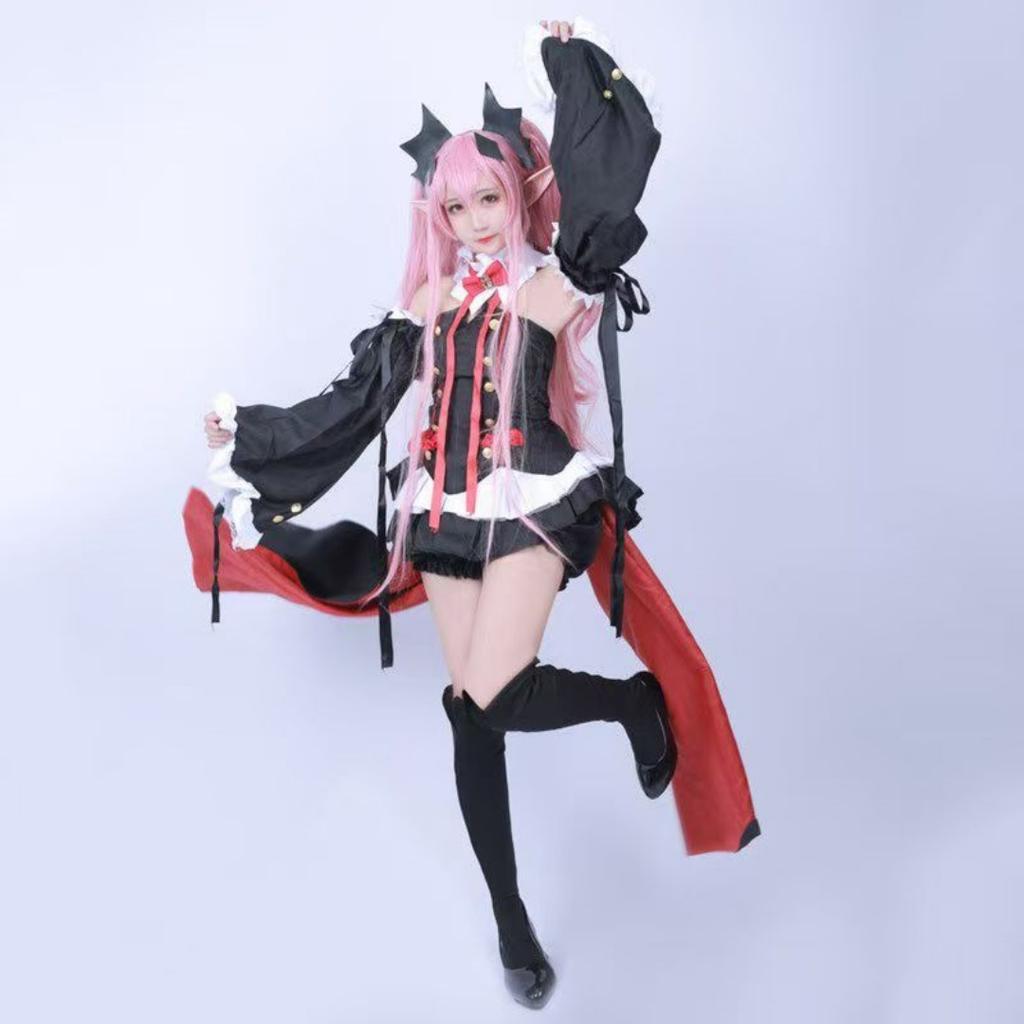 Серафим Конца Owari no Seraph Krul Tepes Косплей Костюм Униформа Парик Косплей Аниме Ведьма Вампир Хэллоуин Костюм Для Женщин