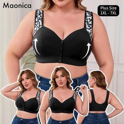 Бюстгальтер с застежкой спереди, размеры 0XL-7XL, без косточек, нижнее белье больших размеров.