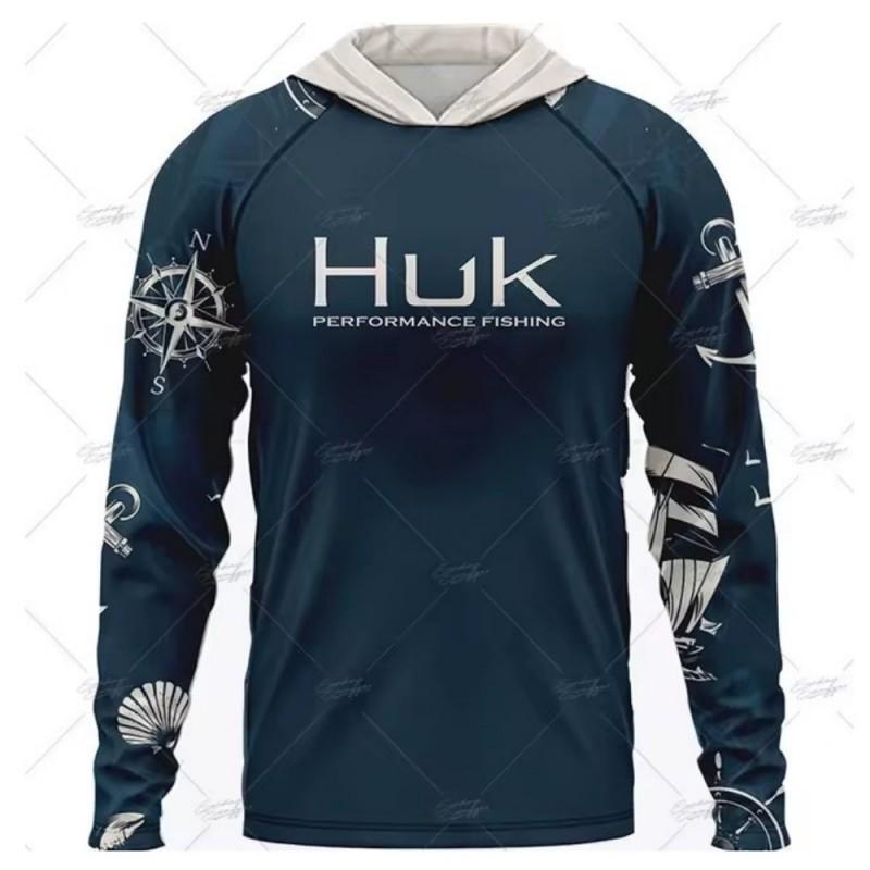 Рыболовный костюм HUK с длинным рукавом и капюшоном, с защитой от УФ-излучения UPF50+, Luya